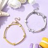 2Pcs 2 Colors Brass Tube Beads Bracelets for Women BJEW-JB11589-1
