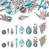  16Pcs 8 Styles Synthetic Turquoise Alloy Pendants FIND-TA0002-57-9