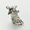 Tibetan Style Zinc Alloy 3D Wolf Head Pendants X-PALLOY-O046-02AS-2