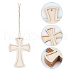 ARRICRAFT 15Pcs 3 Styles Unfinished Wood Cross Pendants WOOD-AR0001-31-4