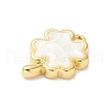 Rack Plating Brass & Shell Clover Charms with Epoxy Resin KK-K380-01G-01-2