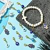 18Pcs 9 Styles Evil Eye Alloy Enamel & Handmade Lampwork Pendant Decorations HJEW-CJ00018-6