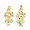 Rack Plating Brass Micro Pave Cubic Zirconia Pendants KK-C011-45G-1