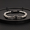 304 Stainless Steel Braided Beads Bracelets WG0F93D-21-1