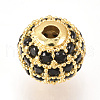 Brass Micro Pave Cubic Zirconia Beads ZIRC-Q013-8mm-143G-3