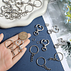 SOFPLATE 150Pcs 3 Styles Heart Shape Zinc Alloy Swivel Lobster Clasp with Iron Split Key Rings with 304 Stainless Steel Jump Rings FIND-SP0002-59P-3
