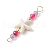 Summer Beach Dyed Synthetic Turquoise Connector Charms PALLOY-JF03746-01-5