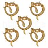 5Pcs Brass Micro Pave Clear Cubic Zirconia Pendants ZIRC-SZ0002-89-1