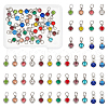 48Pcs 12 Colors 201 Stainless Steel Rhinestone Charms PALLOY-UN00003-1