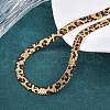 304 Stainless Steel Leopard Print Flat Snake Chain Necklaces for Women NJEW-A044-02B-G-01-3