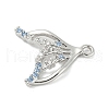 Brass Pave Light Sky Blue and Clear Cubic Zirconia Sea Animal Connector Charms KK-M326-07B-P-2