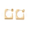 Ion Plating(IP) 304 Stainless Steel Rectangle Stud Earrings EJEW-P198-03G-1