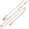 Brass Cable & Flat Sequin Chains Necklaces for Women NJEW-D302-40RG-4