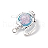 Teapot Baking Painted Crackle Glass Pendants PALLOY-JF03780-5