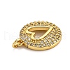 Brass Micro Pave Clear Cubic Zirconia Pendants ZIRC-J025-28G-3