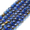Half Plated Electroplate Transparent Glass Beads Strands EGLA-E060-02A-HP08-1