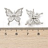 Butterfly Brass Micro Pave Cubic Zirconia Stud Earrings EJEW-M082-17P-02-3
