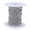 304 Stainless Steel Twisted Chains for Men's Necklace Making CHS-K001-86-5