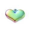 PVD Vacuum Plating 304 Stainless Steel Stamping Blank Tag Heart Pendants STAS-G218-08M-2-2