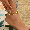 Bohemian Alloy & Glass Seed Beads Anklets FS-WG7BDB3-01-1