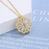 Heart Combination Clover 925 Sterling Silver Micro Pave Clear Cubic Zirconia Pendant Necklaces with Magnetic Clasps FS-WG869B6-02-1