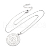 Flat Round with Trinity Knot 304 Stainless Steel Pendant Necklaces NJEW-H059-03P-4