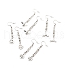 Tarnish Resistant Curb Chains with Charm Long Dangle Earrings EJEW-JE04963-1