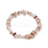 Natural Black Gold Rutilated Quartz Chip Beaded Stretch Bracelets for Children BJEW-JB11891-2