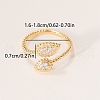 Teardrop Brass Micro Pave Clear Cubic Zirconia Cuff Rings for Women TW6917-2-2