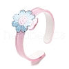 Flower Resin Cuff Bangle for Children BJEW-Q774-01C-1