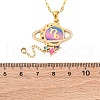 304 Stainless Steel Hot Pearl Enamel Constellation Planet Pendant Necklaces NJEW-D310-01E-G-3