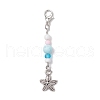 Ocean Theme Alloy Charm & Glass Beads Pendant Decorations HJEW-JM03157-03-2