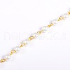 Handmade Round Glass Pearl Beads Chains for Necklaces Bracelets Making AJEW-JB00036-01-1
