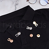 SUPERFINDINGS 6 Pairs 3 Colors Brass Cufflink Settings FIND-FH0010-31-4