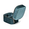 Mini Rectangle Velvet Jewelry Storage Zipper Boxes with Mirror Inside CON-Z009-04A-3