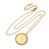 304 Stainless Steel Micro Pave Cubic Zirconia Pendant Necklaces for Women NJEW-Z065-08G-01-4