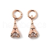 Brass Micro Pave Cubic Zirconia Charms ZIRC-G133-04RG-1-1