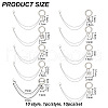 10Pcs 10 Style 304 Stainless Steel Decorative Shoe Chains FIND-AB00058-2