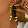 Tassel Heart Brass Hoop Earrings PL7474-1