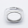 Anti-Tarnish Rhodium Plated 925 Sterling Silver Finger Ring Components STER-G027-12P-1