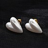 304 Stainless Steel Plastic Imitation Pearl Stud Earrings EJEW-R030-01G-04-3