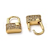 Brass Micro Pave Clear Cubic Zirconia Huggie Hoop Earrings EJEW-H121-17G-2