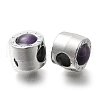Rack Plating Alloy Glass European Beads FIND-H005-15P-2