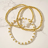 3Pcs Brass Round Beads Stretch Bracelets for Women NV0824-3