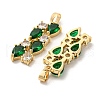 Brass Micro Pave Cubic Zirconia Pendants KK-P250-43G-2