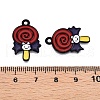 Halloween Theme Spray Painted Alloy Enamel Pendants ENAM-T020-09K-3