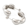Brass Pea Shape Stud Earrings EJEW-D088-01P-2
