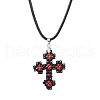 2Pcs 2 Colors Handmade Glass Seed Beads and Glass Pearl Round Pendants Necklaces NJEW-MZ00058-3