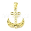 Brass Micro Pave Cubic Zirconia Pendants KK-V007-25G-1