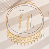 Vintage Brass Double Layer Gold Coin Tassel Necklaces & Dangle Earrings Sets for Women TB7513-2